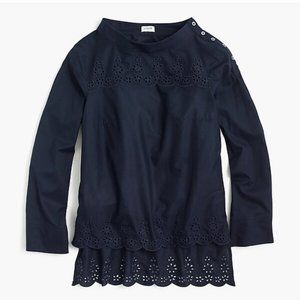 J Crew Navy Funnel Neck Blouse